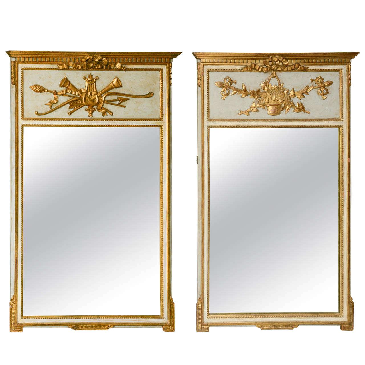 Pair of "His and Hers" Trumeau Mirrors at 1stdibs