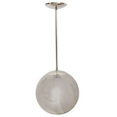 Blown Glass Globe Hanging Light Pendant in the manner of Venini