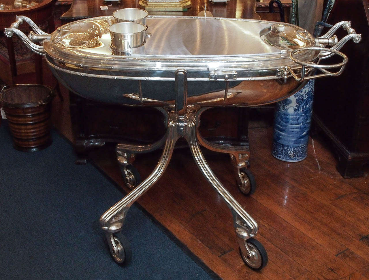 Magnificent Antique English  Sheffield Meat Trolley circa 1890 3