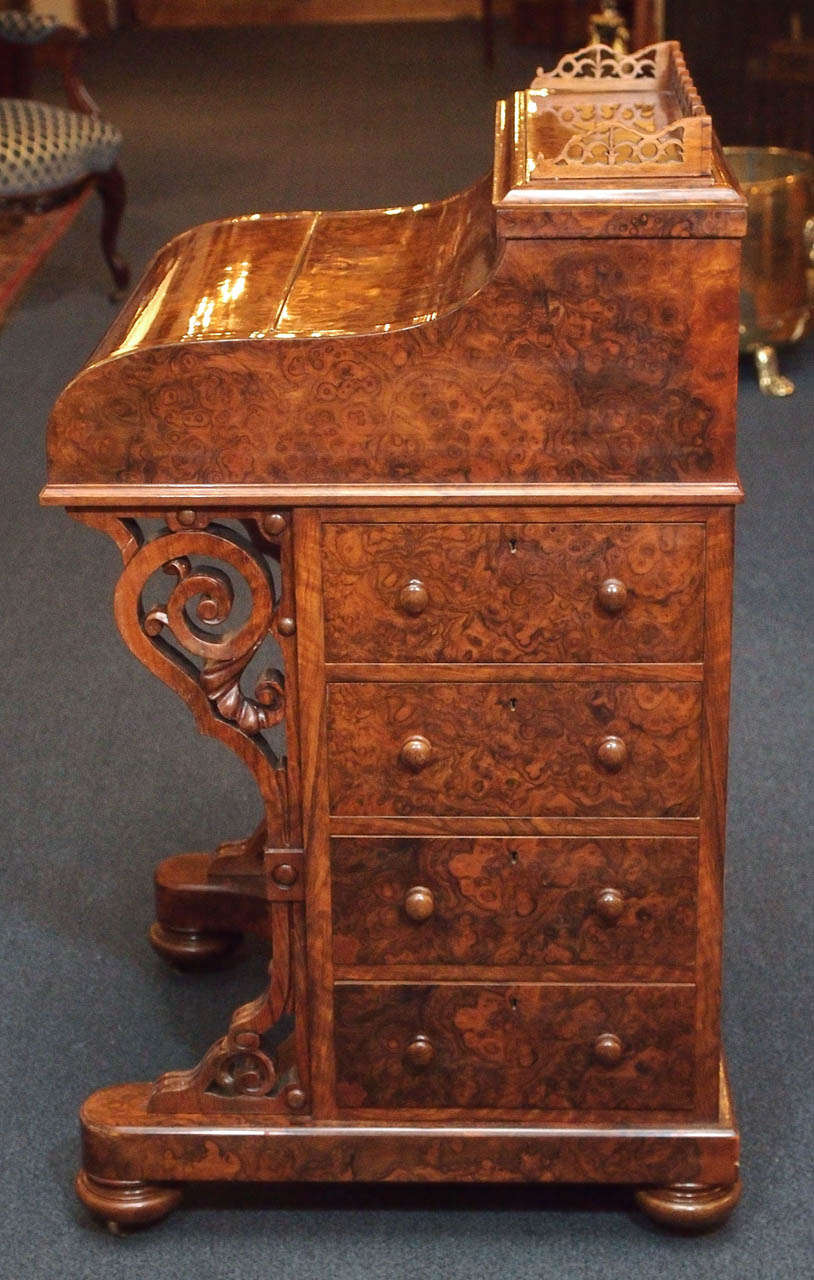 Museum Quality Antique Burled Walnut Mechanical Davenport Desk 4