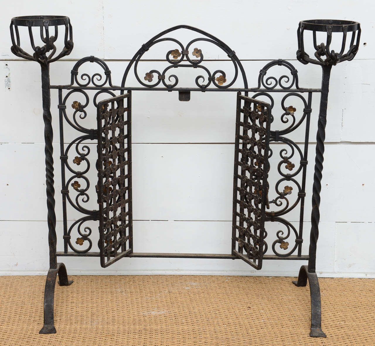 French Wrought Iron Firescreen In Good Condition In West Palm Beach, FL