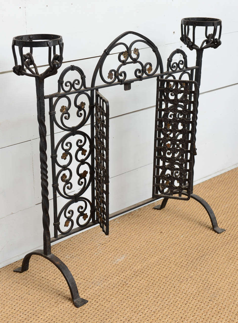Mid-20th Century French Wrought Iron Firescreen