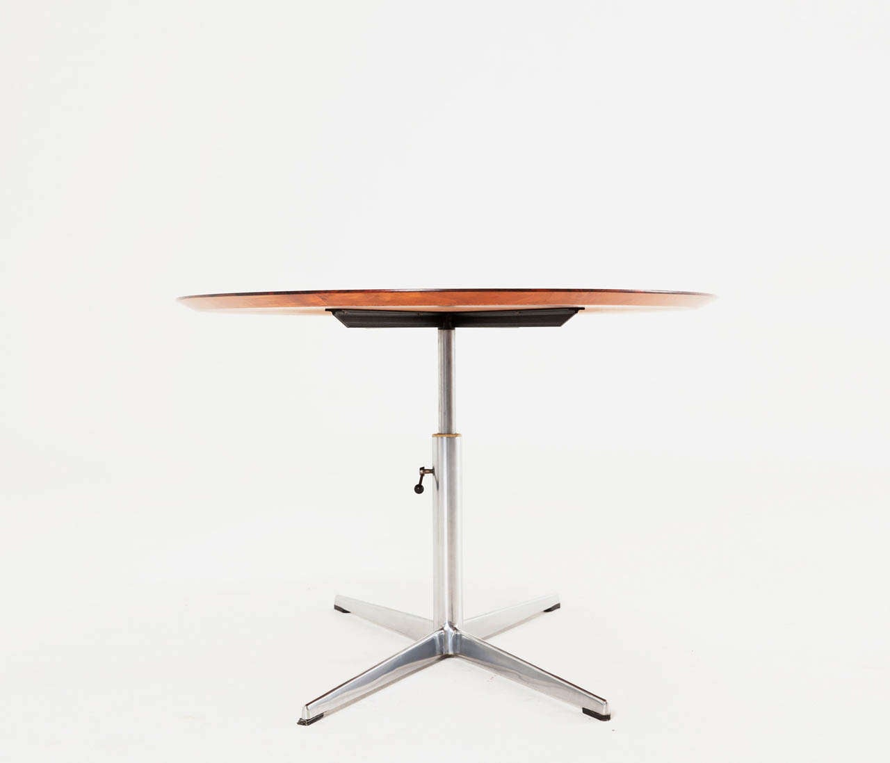 Danish Oval Mahogany Table with Height Adjustable Pedestal Base