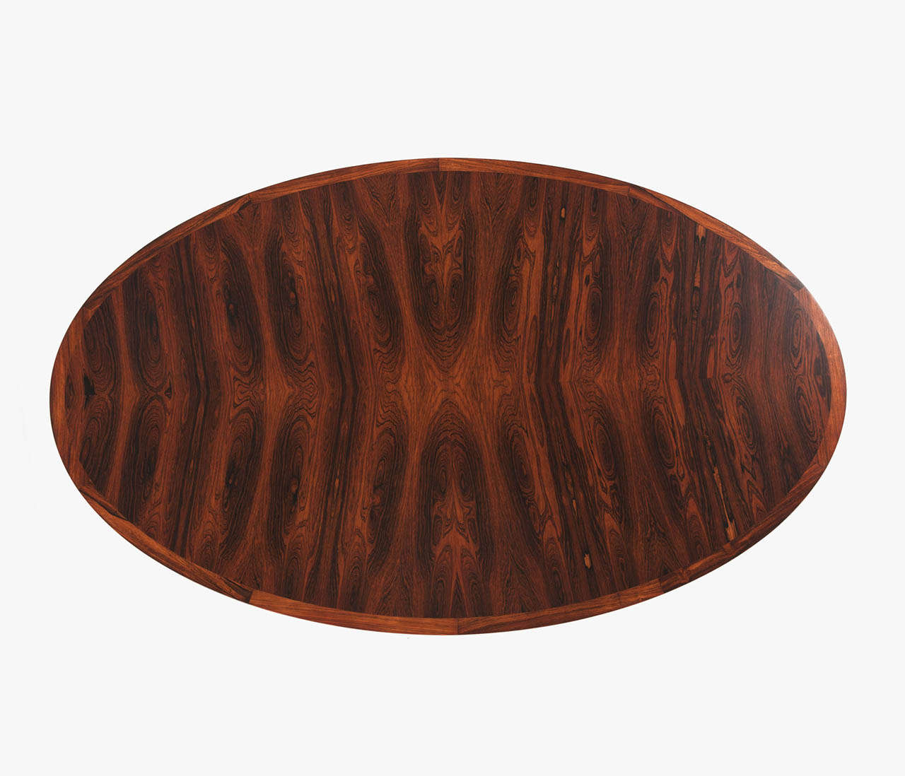 Rosewood Oval Mahogany Table with Height Adjustable Pedestal Base