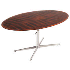Oval Mahogany Table with Height Adjustable Pedestal Base