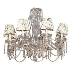 Crystal Fixture with Scalamandre Shades