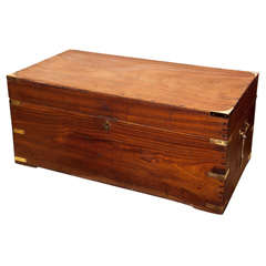 Antique Campaign Trunk with Military Brass Fittings