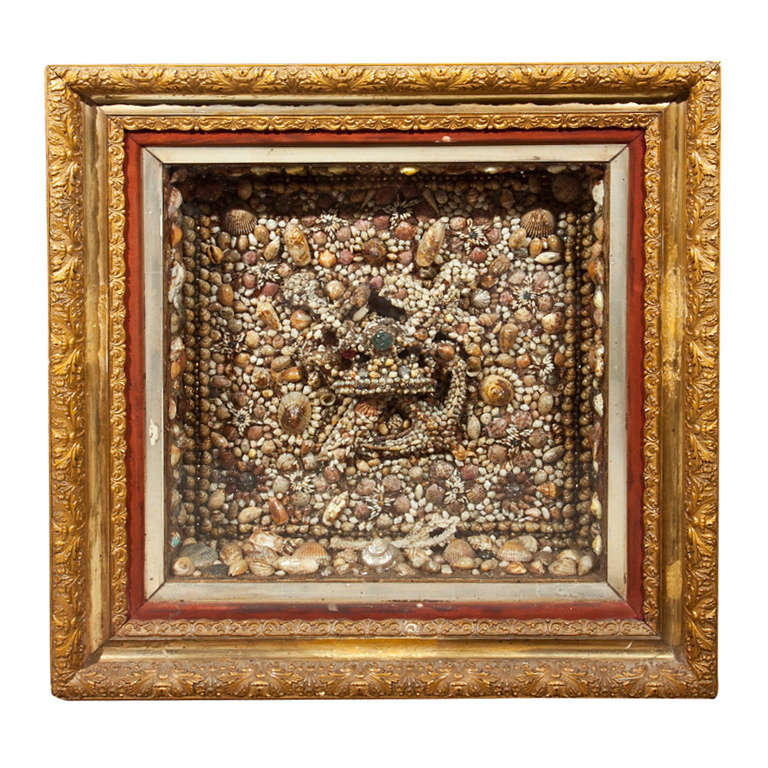 Wonderful Victorian Shadow Box Sailors Valentine