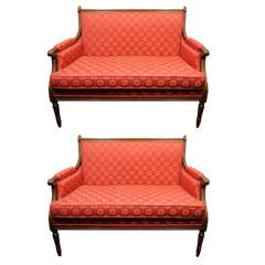 A pair of Louis XVI style Settees