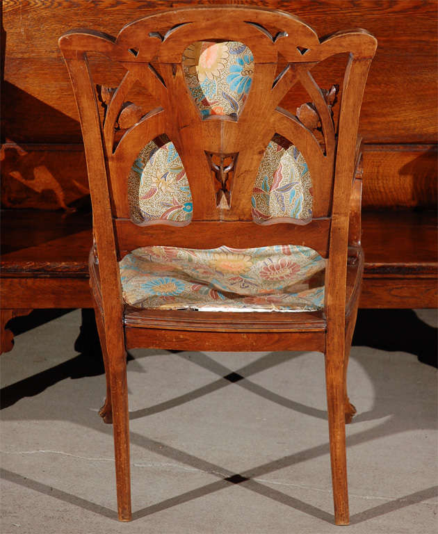 Carved Arm Chair For Sale 3