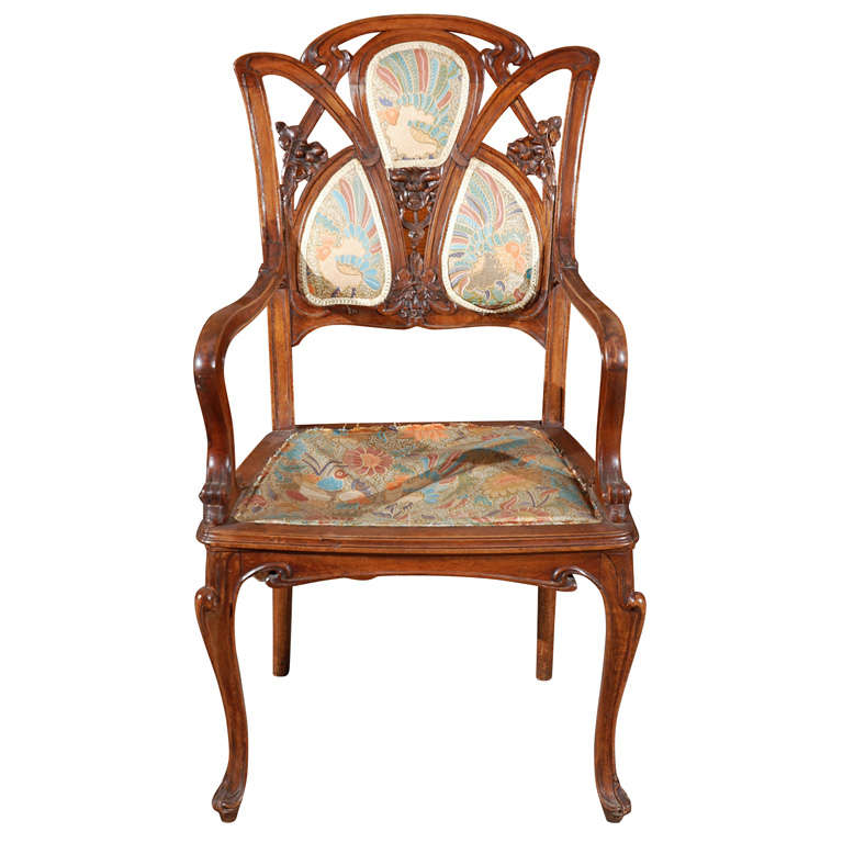 Carved Arm Chair For Sale