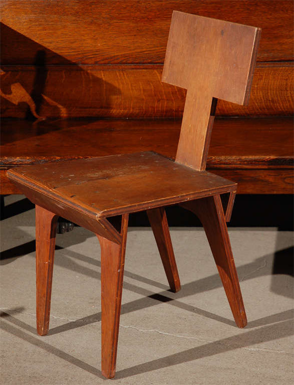 Mid-20th Century Pair of Plywood Side Chairs by Nathan Lerner