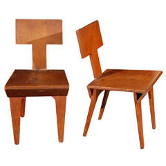 Pair of Plywood Side Chairs by Nathan Lerner