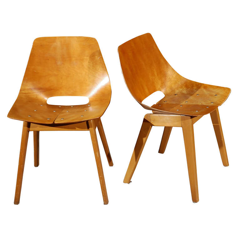 Pair of Plywood Chairs. For Sale at 1stDibs plywood chairs for sale