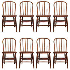 Set of 8 Grange Hall/Fraternal Lodge Spindleback Chairs