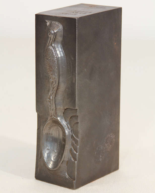 Another in a series of spoon molds, this one shows amazing detail and is thought to have been produced for Tiffany.