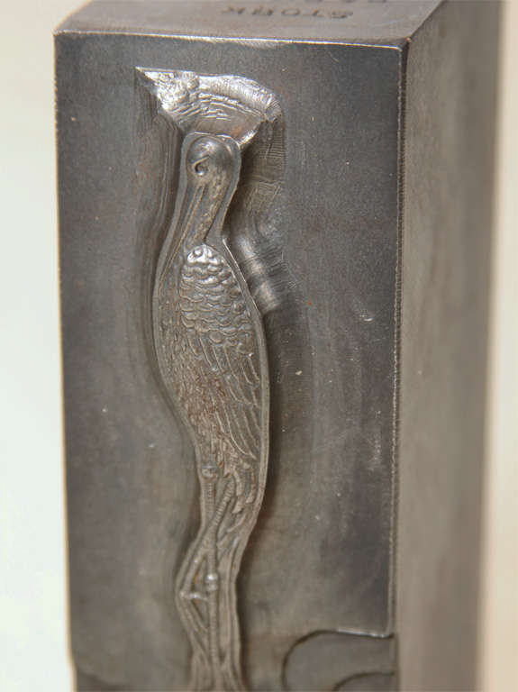 Stork Motif Baby Spoon Mold In Excellent Condition In Seattle, WA