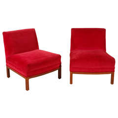 Pair Of Edward Wormley For Dunbar Slipper Chairs