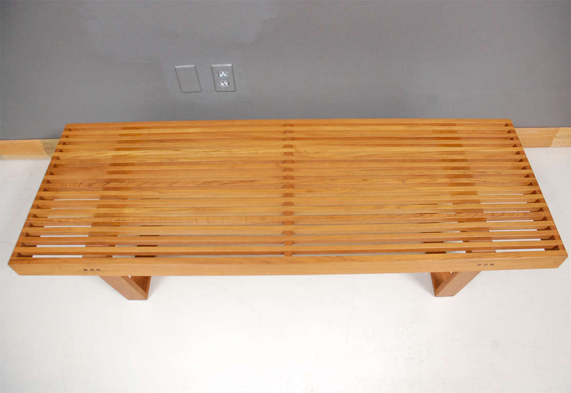 American Solid Teak Mid-Century Style Bench