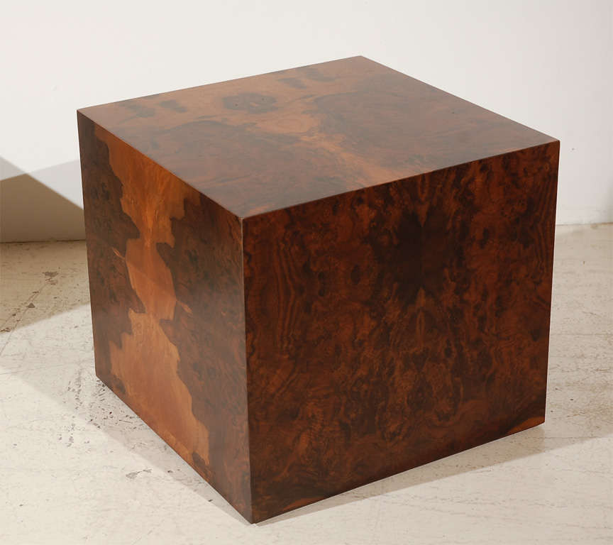 Pair Of Burl Cube Tables By Lawson-Fenning 2