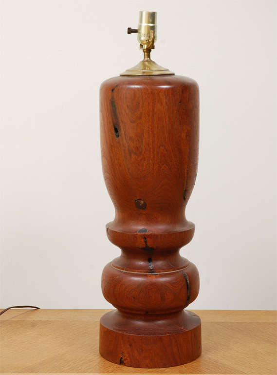 American Turned Mesquite Wood Table Lamps