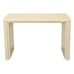 Ivory Lacquer Console Table after Karl Springer