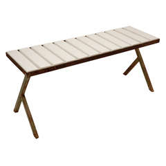 Slatted Wood Bench