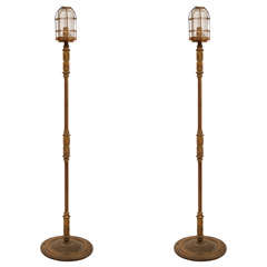 Antique Brass Industrial Floor Lamps