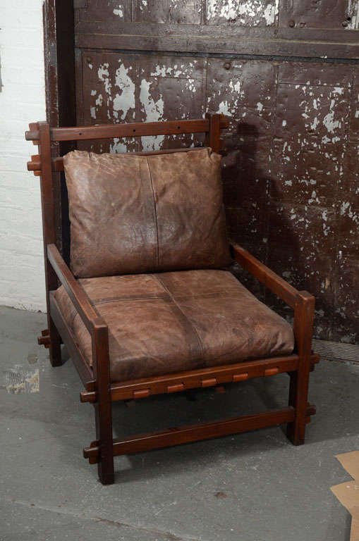 English Arts and Crafts Leather Chair at 1stdibs