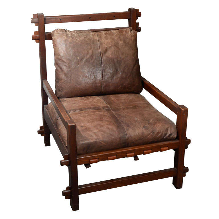 English Arts and Crafts Leather Chair at 1stdibs