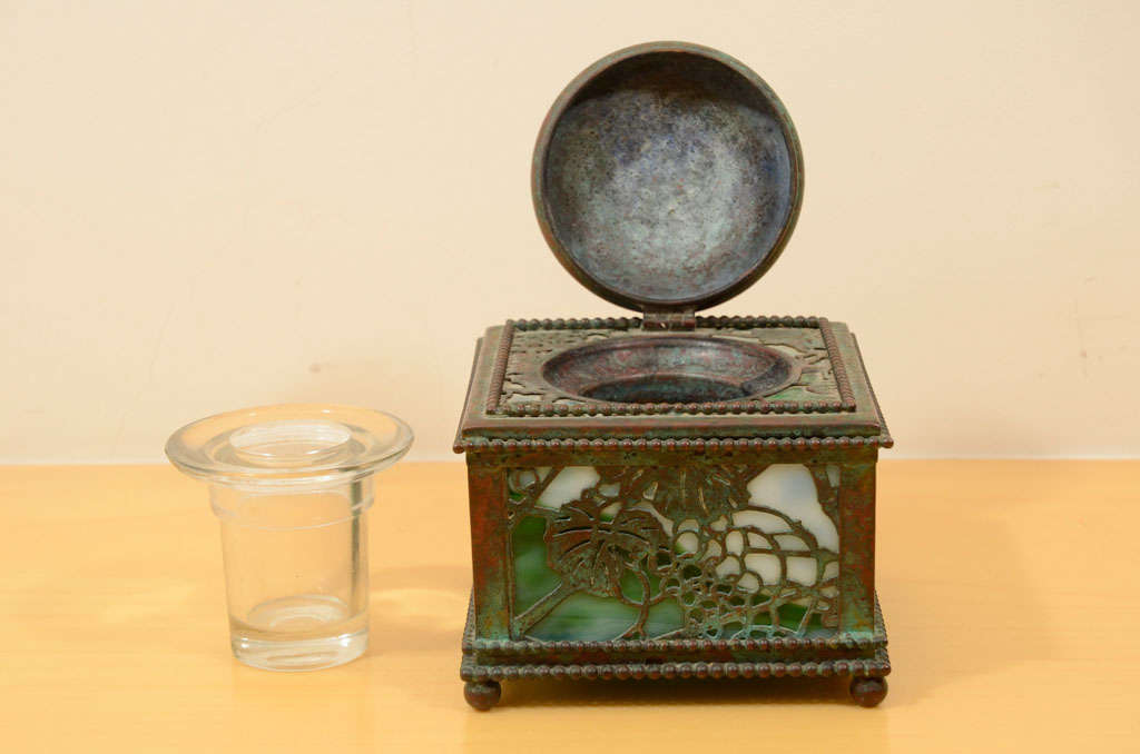 Tiffany Studios Grape Pattern Inkwell For Sale 3