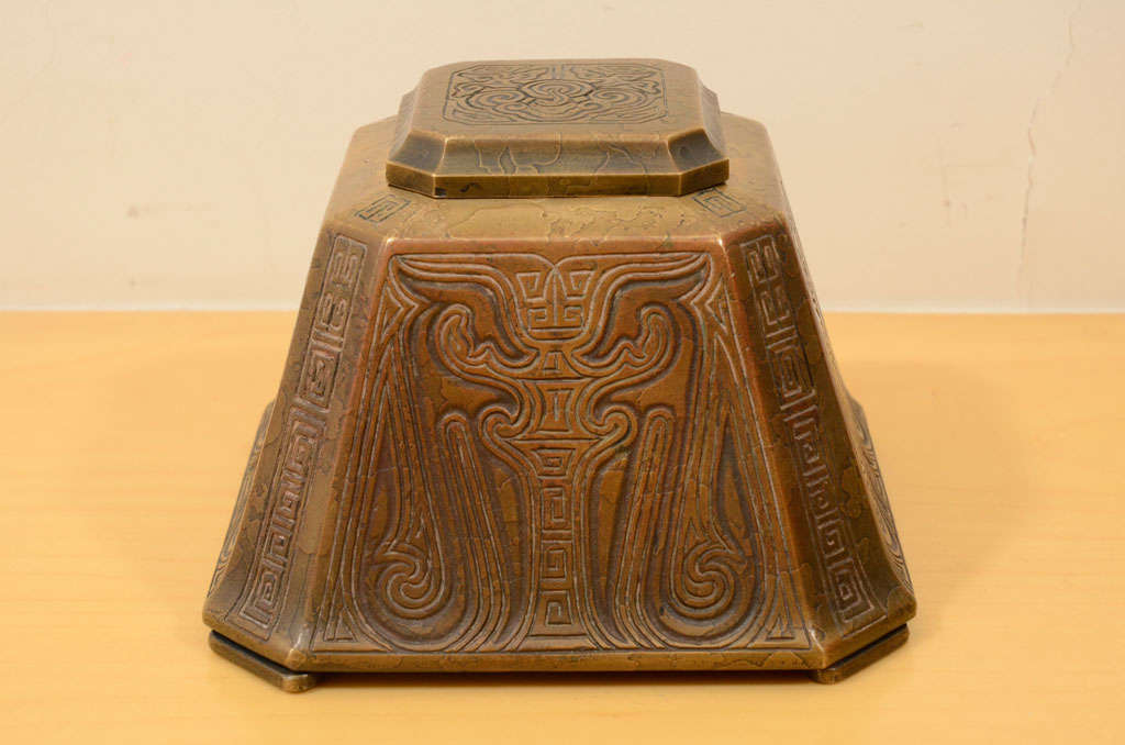 Tiffany Studios Inkwell, Chinese Pattern For Sale 4