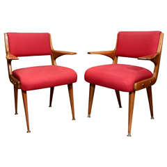 Pair of Rosewood Armchairs Attributed to Carlo Di Carli 5