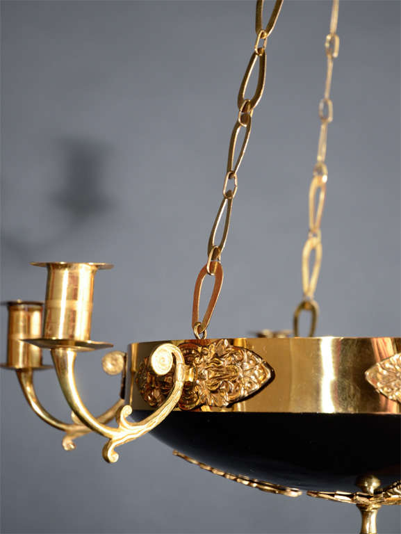 Black and Gilt bronze Empire chandelier For Sale 6