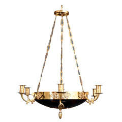 Black and Gilt bronze Empire chandelier