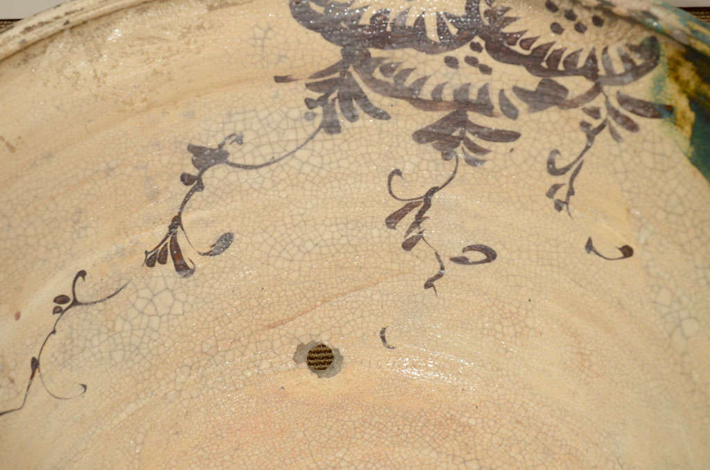 Ceramic Large Oribe Rain Gathering Bowl