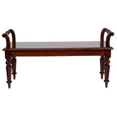 Wm IV Mahogany Hall Bench/Window Seat, England, c. 1840