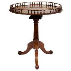 Mahogany Pierced Gallery Tripod Table, England, 19th C.
