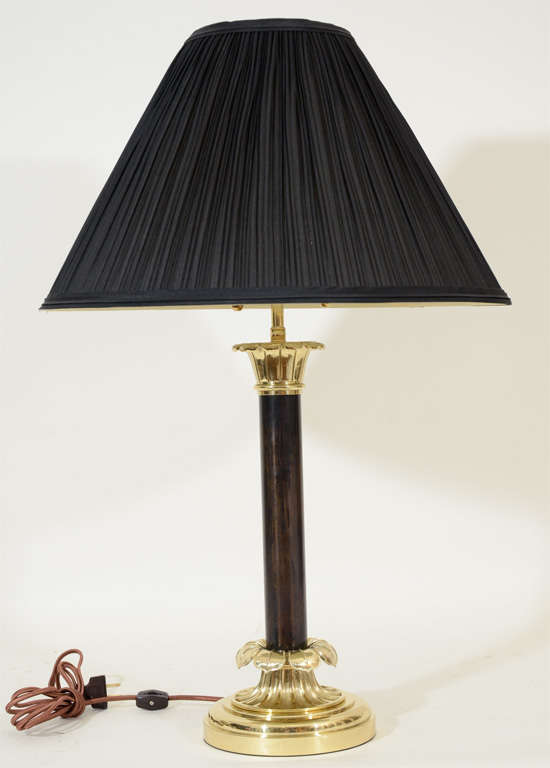 Pair Bronze Column Lamps, England, c. 1900