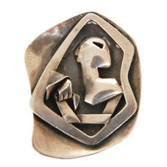 Modernist Silver Pin by Salvador
