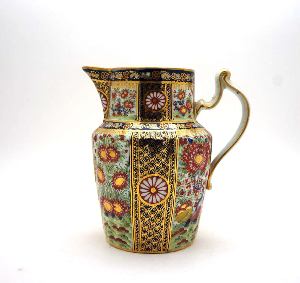 This is an exquisite example of a late 18th century Chamberlain's Worcester porcelain pitcher, completely hand-painted in the 