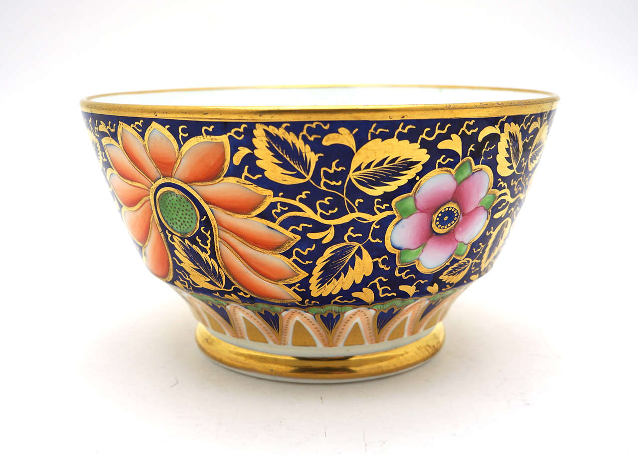 Porcelain 5 Piece 19th C Spode Imari Teaset with Gold 