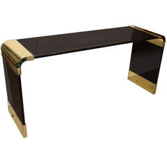 Black Console in Glass and Gilded Brass on Saturday Shopping by Adam Hunter