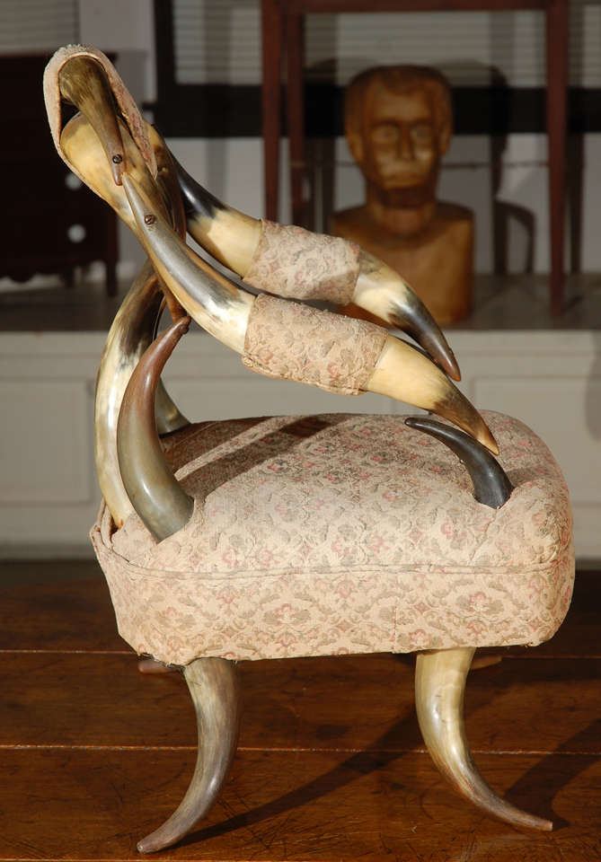 20th Century C. 1900 CHILD'S 20 HORN CHAIR For Sale