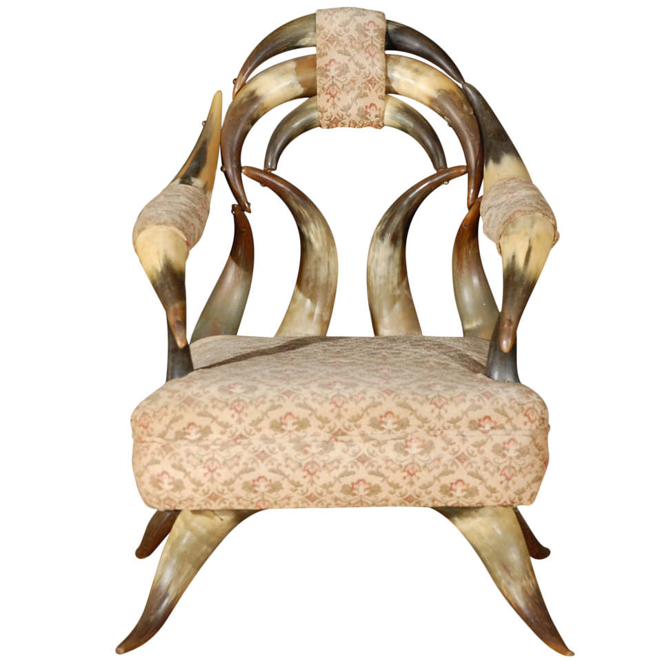 C. 1900 CHILD'S 20 HORN CHAIR For Sale