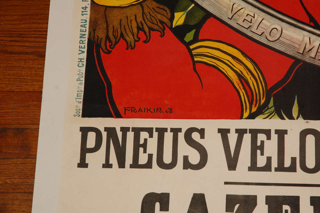 20th Century Original 1910 French Michelin Poster For Sale