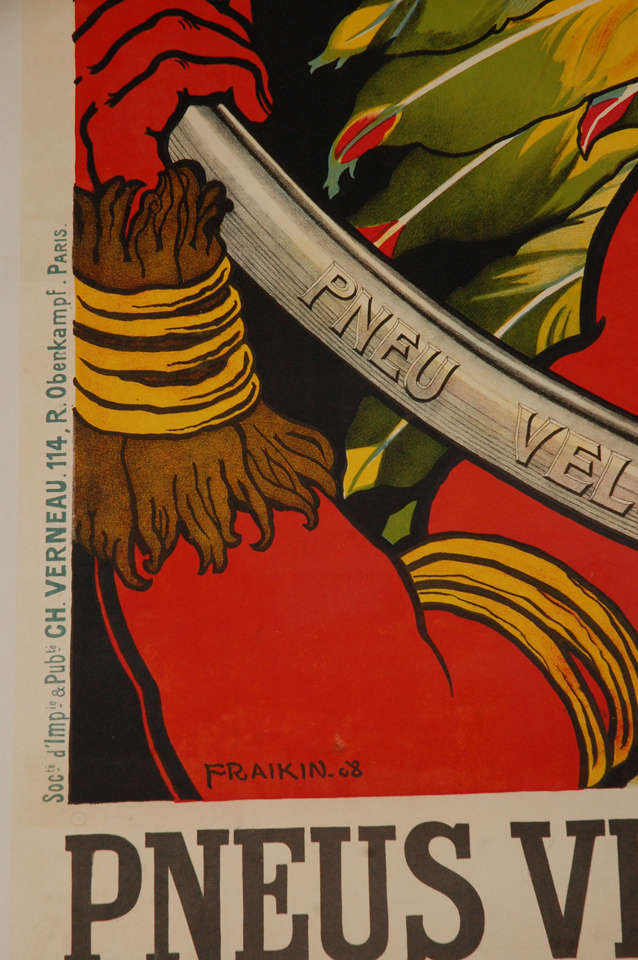 Ink Original 1910 French Michelin Poster For Sale