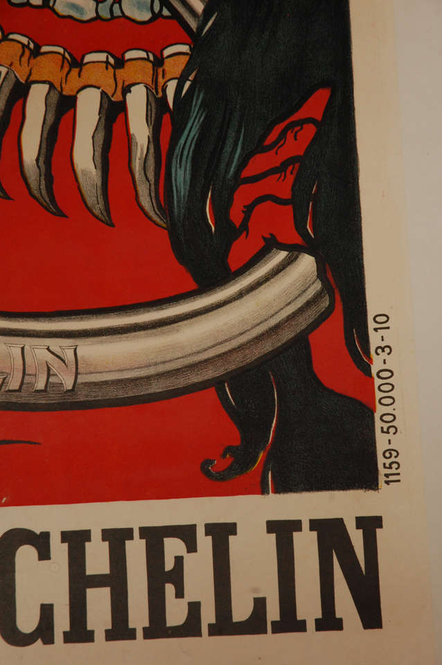 Original 1910 French Michelin Poster For Sale 2