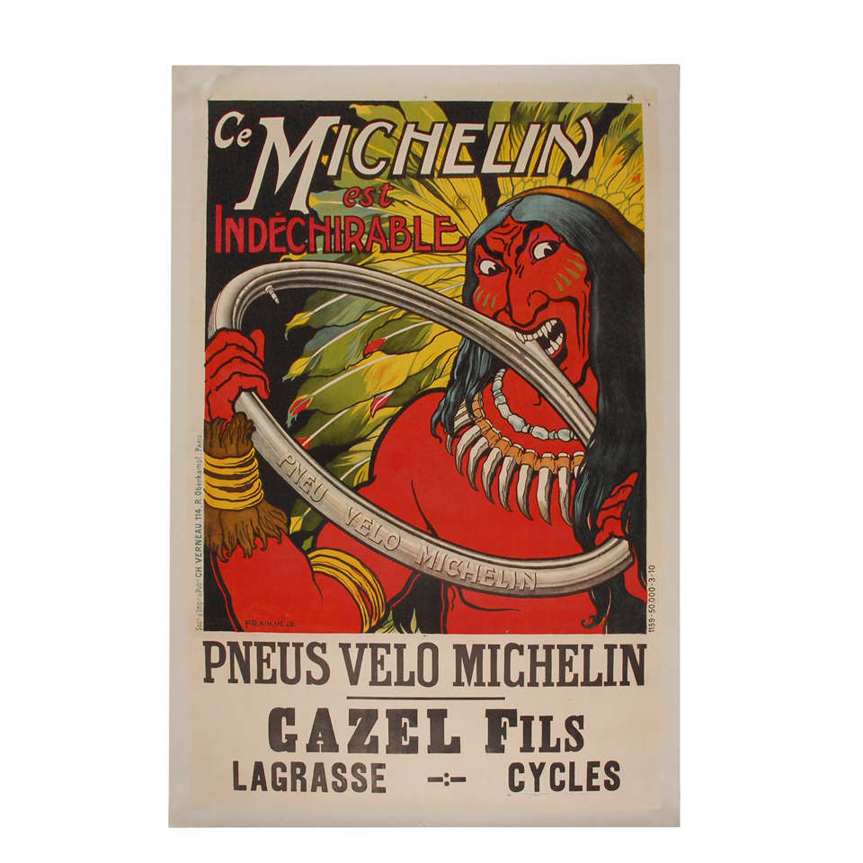 Original 1910 French Michelin Poster For Sale