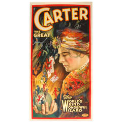 Vintage Large "carter The Great" Original Poster